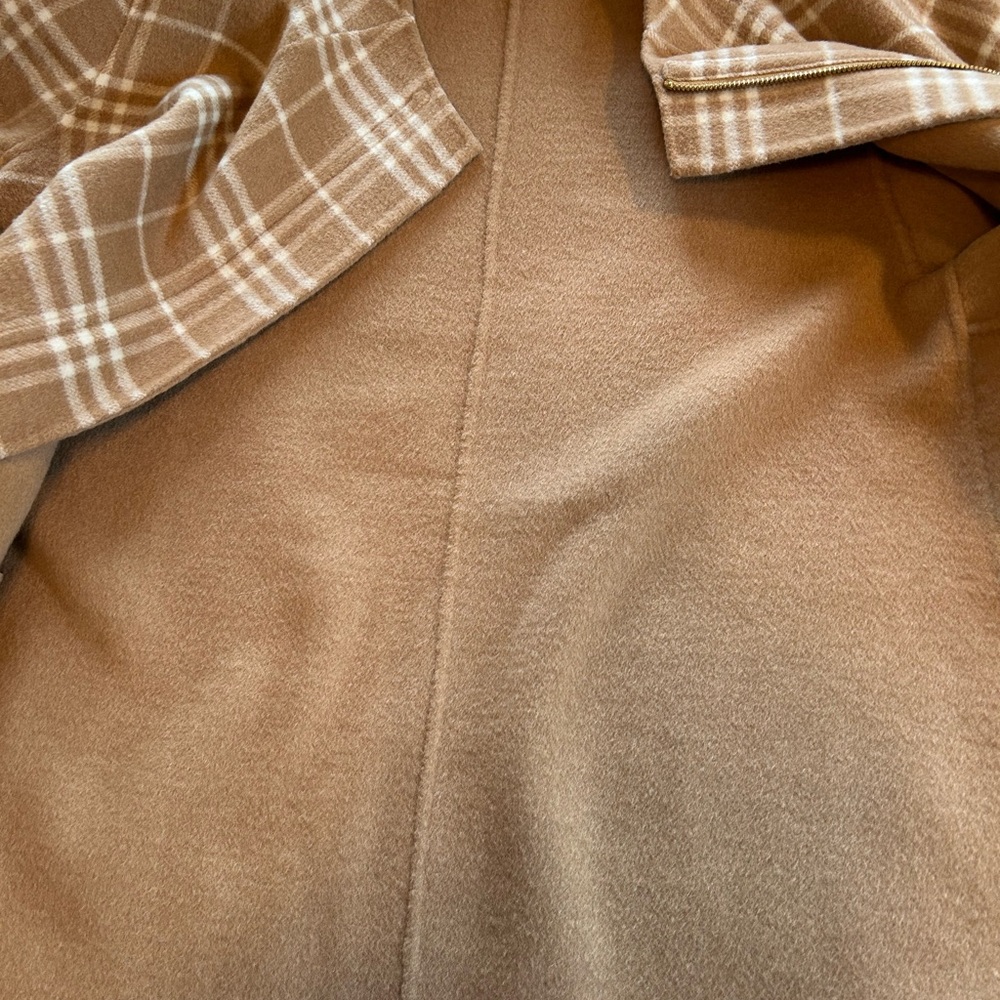 Talbots Coat Jacket tan cream windowpane plaid size 1X - Picture 10 of 15